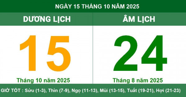Lịch âm 15/10 chính xác nhất, lịch vạn niên ngày 15/10/2025: Việc nên và không nên làm?
