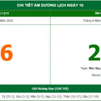 Lịch âm 16/10 chính xác nhất, lịch vạn niên ngày 16/10/2025: Việc nên và không nên làm?