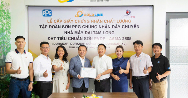 Đại Tam Long đạt chuẩn bảo hành sơn PVDF AAMA 2605 theo chứng nhận của PPG (Mỹ)