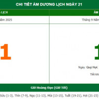 Lịch âm 21/10 chính xác nhất, lịch vạn niên ngày 21/10/2025: Việc nên và không nên làm?