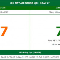 Lịch âm 27/10 chính xác nhất, lịch vạn niên ngày 27/10/2025: Việc nên và không nên làm?