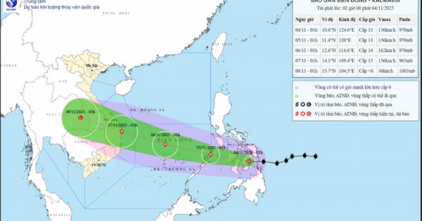 Bão Kalmaegi đi nhanh, cường độ rất mạnh