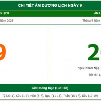 Lịch âm 9/11 chính xác nhất, lịch vạn niên ngày 9/11/2025: Việc nên và không nên làm?