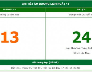 Lịch âm 13/11 chính xác nhất, lịch vạn niên ngày 13/11/2025: Việc nên và không nên làm?