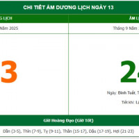 Lịch âm 13/11 chính xác nhất, lịch vạn niên ngày 13/11/2025: Việc nên và không nên làm?