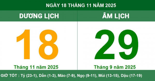 Lịch âm 18/11 chính xác nhất, lịch vạn niên ngày 18/11/2025: Việc nên và không nên làm?