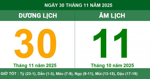 Lịch âm 30/11 chính xác nhất, lịch vạn niên ngày 30/11/2025: Việc nên và không nên làm?