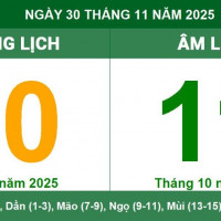 Lịch âm 30/11 chính xác nhất, lịch vạn niên ngày 30/11/2025: Việc nên và không nên làm?