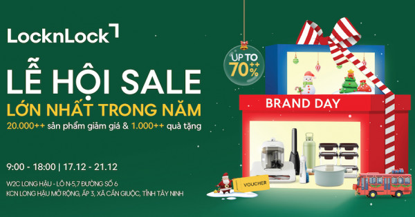 LocknLock Brand Day Long Hậu: Giáng sinh sale khủng 70%++, tặng ngay iPhone 17