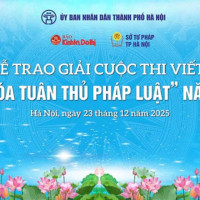 TRỰC TIẾP: Lễ trao giải Cuộc thi viết “Văn hoá tuân thủ pháp luật” năm 2025