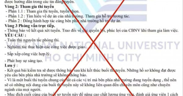 Mạo danh Đại học Quốc gia TP Hồ Chí Minh tuyển dụng viên chức, kêu gọi từ thiện