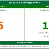 Lịch âm 6/1 chính xác nhất, lịch vạn niên ngày 6/1/2026: Việc nên và không nên làm?