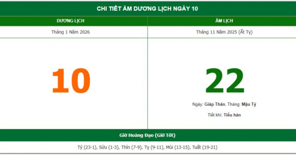 Lịch âm 10/1 chính xác nhất, lịch vạn niên ngày 10/1/2026: Việc nên và không nên làm?
