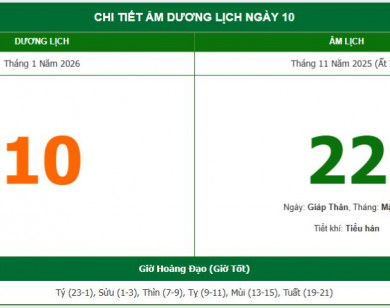 Lịch âm 10/1 chính xác nhất, lịch vạn niên ngày 10/1/2026: Việc nên và không nên làm?