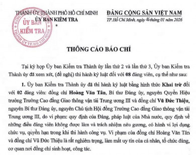 Thành ủy TP Hồ Chí Minh kỷ luật 8 đảng viên: 4 trường hợp bị khai trừ khỏi Đảng