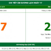 Lịch âm 17/1 chính xác nhất, lịch vạn niên ngày 17/1/2026: Việc nên và không nên làm?