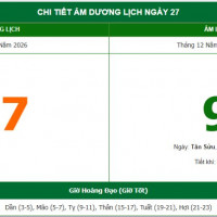 Lịch âm 27/1 chính xác nhất, lịch vạn niên ngày 27/1/2026: Việc nên và không nên làm?