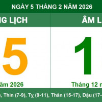 Lịch âm 5/2 chính xác nhất, lịch vạn niên ngày 5/2/2026: Việc nên và không nên làm?