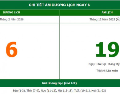 Lịch âm 6/2 chính xác nhất, lịch vạn niên ngày 6/2/2026: Việc nên và không nên làm?