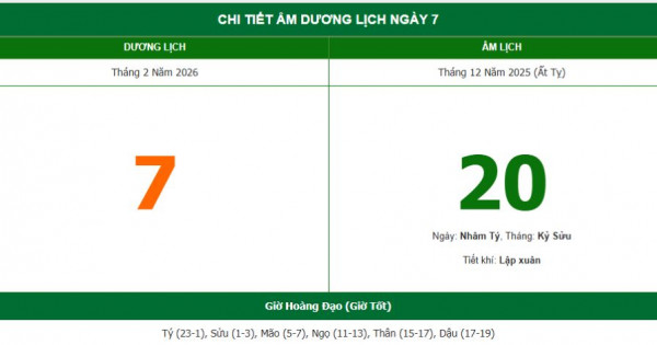 Lịch âm 7/2 chính xác nhất, lịch vạn niên ngày 7/2/2026: Việc nên và không nên làm?