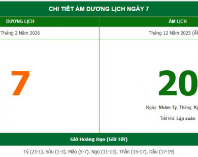 Lịch âm 7/2 chính xác nhất, lịch vạn niên ngày 7/2/2026: Việc nên và không nên làm?