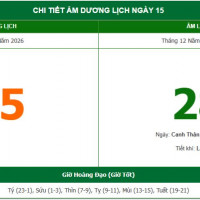 Lịch âm 15/2 chính xác nhất, lịch vạn niên ngày 15/2/2026: Việc nên và không nên làm?