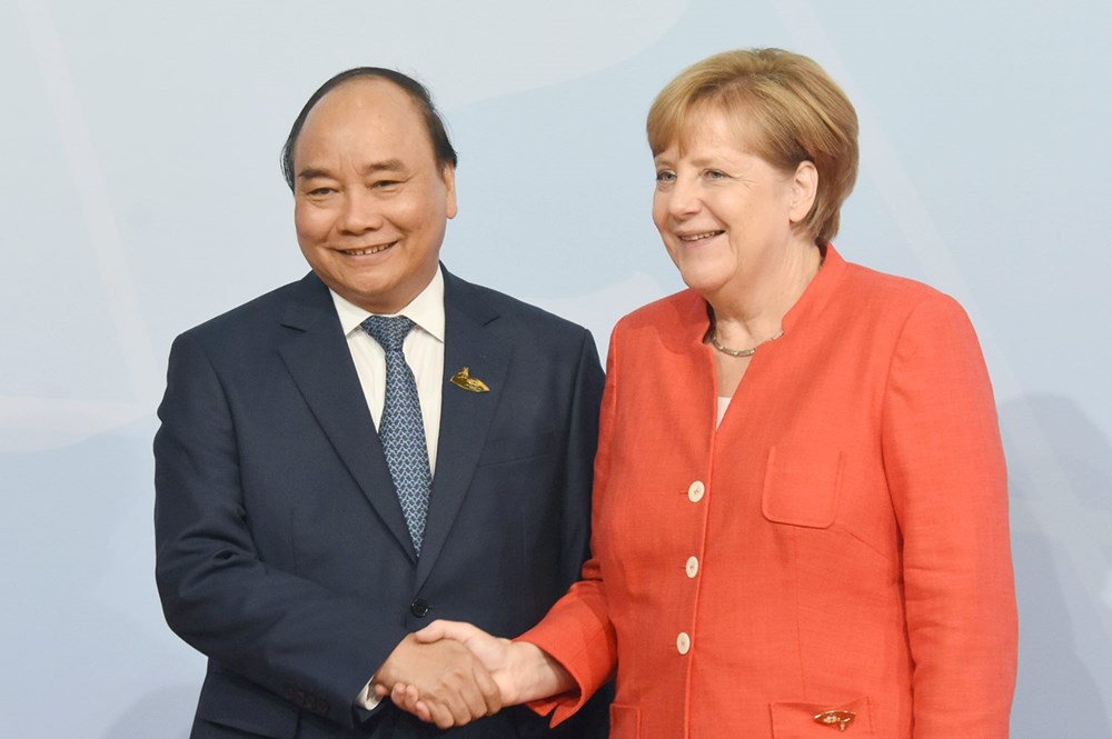 Thủ tướng Nguyễn Xuân Phúc và Thủ tướng Đức Angela Merkel. (Nguồn: Thông tin Chính phủ)