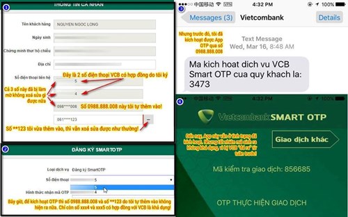 Khách hàng Vietcombank chỉ ra lỗ hổng trong hệ thống OTP