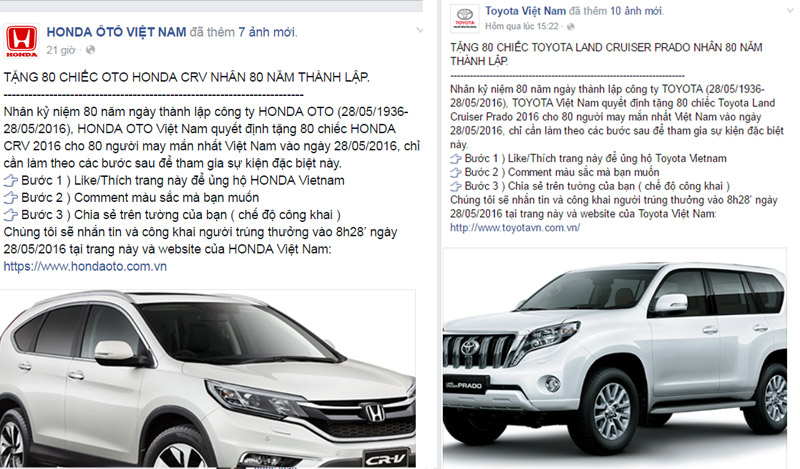 Tin tức bị giả mạo trên trang Facebook 