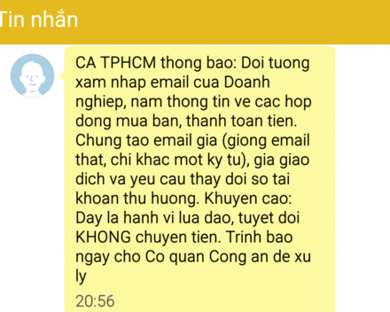 Cảnh báo chiêu thức lừa tiền bằng email giả, nhá máy lúc nửa đêm