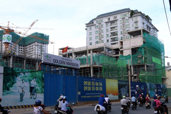 Dự án Golden Mansion tại 119 Phổ Quang, phường 9, quận Phú Nhuận (TP Hồ Chí Minh), 1 trong 60 dự án trong danh sách đề nghị tạm dừng để thanh tra của Bộ Tài Chính.