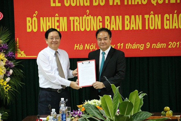 Công bố và trao Quyết định bổ nhiệm Trưởng ban Ban Tôn giáo Chính phủ