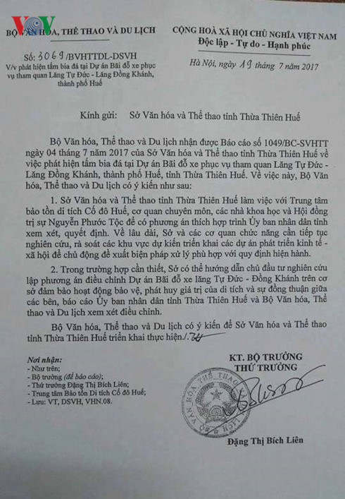 Vụ san ủi lăng mộ vợ vua Tự Đức: Bộ VH-TT&DL lên tiếng