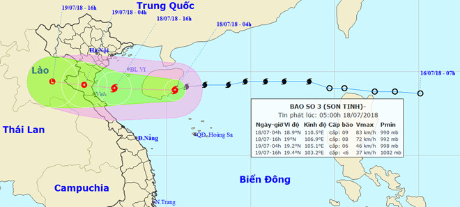 Chiều tối nay, tâm bão Sơn tinh đổ bộ Nghệ An - Hà Tĩnh