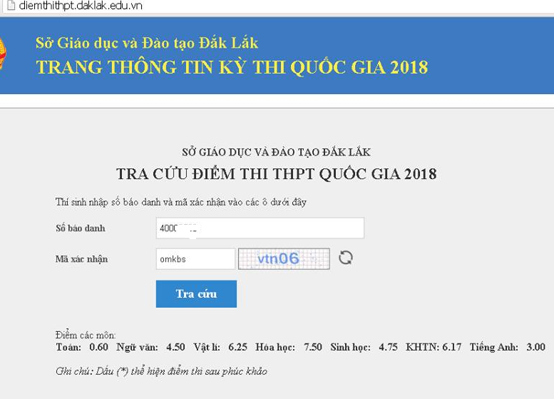 Đắk Lắk: Sau phúc khảo, một thí sinh tăng từ 0,6 lên 7,2 điểm