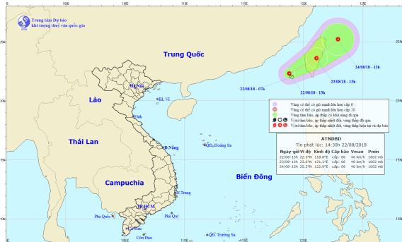 Tiếp tục xuất hiện áp thấp nhiệt đới trên Biển Đông