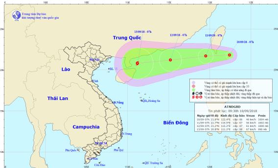 Xuất hiện áp thấp nhiệt gần Biển Đông, khả năng mạnh thành bão số 5