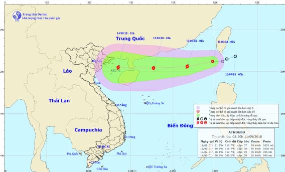 Dự báo thời tiết 11/9: Bão số 5 giật cấp 11, liên tục tăng tốc