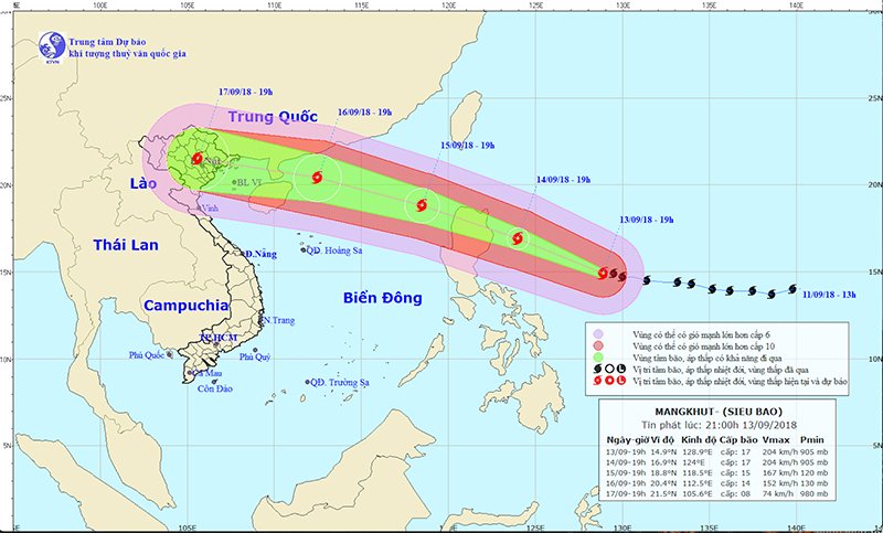 Dự báo thời tiết 14/9: Mưa dông ở nhiều nơi