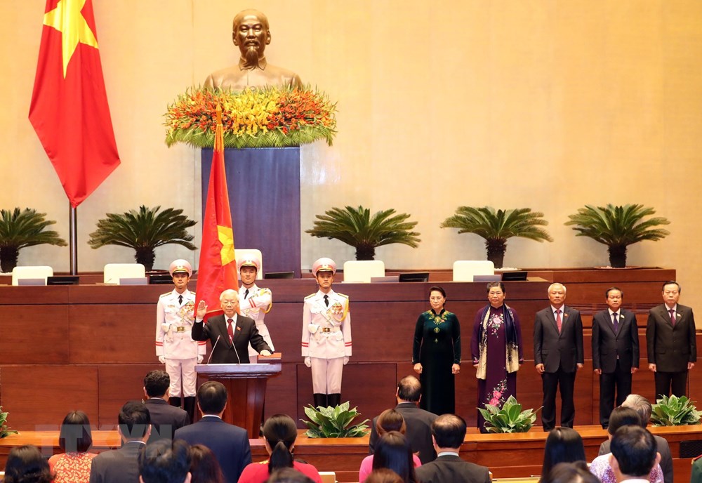 Hình ảnh Chủ tịch nước Nguyễn Phú Trọng tuyên thệ nhậm chức