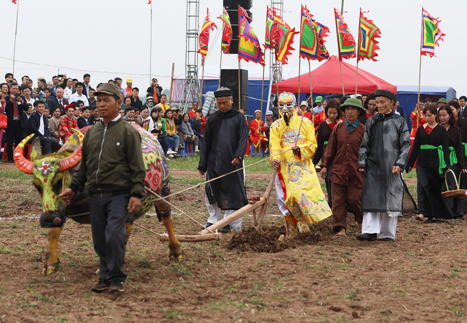 Phó Thủ tướng Trương Hòa Bình xuống đồng cày ruộng ở Lễ hội Tịch Điền 2019