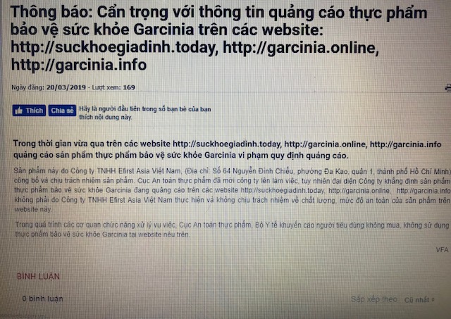 Bộ y tế: Không sử dụng thực phẩm bảo vệ sức khỏe Garcinia, Albavit Kids IQ Boost, Calcium cá tuyết plus