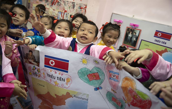 Trường mẫu giáo Việt Triều háo hức chào đón Chủ tịch Kim Jong Un
