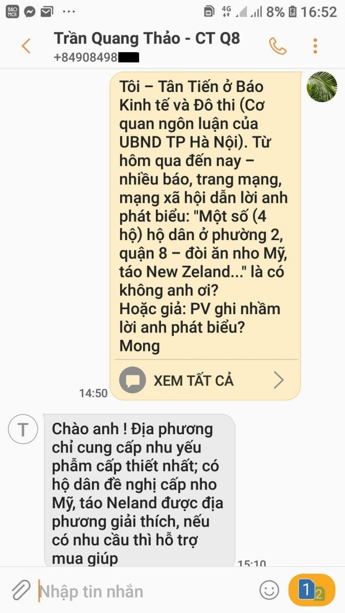 Thực hư người cách ly phòng chống dich Covid-19 "đòi" ăn nho Mỹ, táo New Zealand?