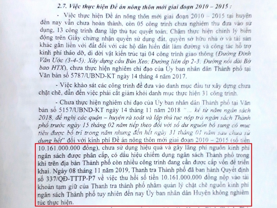 Huyện Bình Chánh, TP HCM: “Ăn” nhiều đất công và hơn chục tỷ đồng tiền nông thôn mới