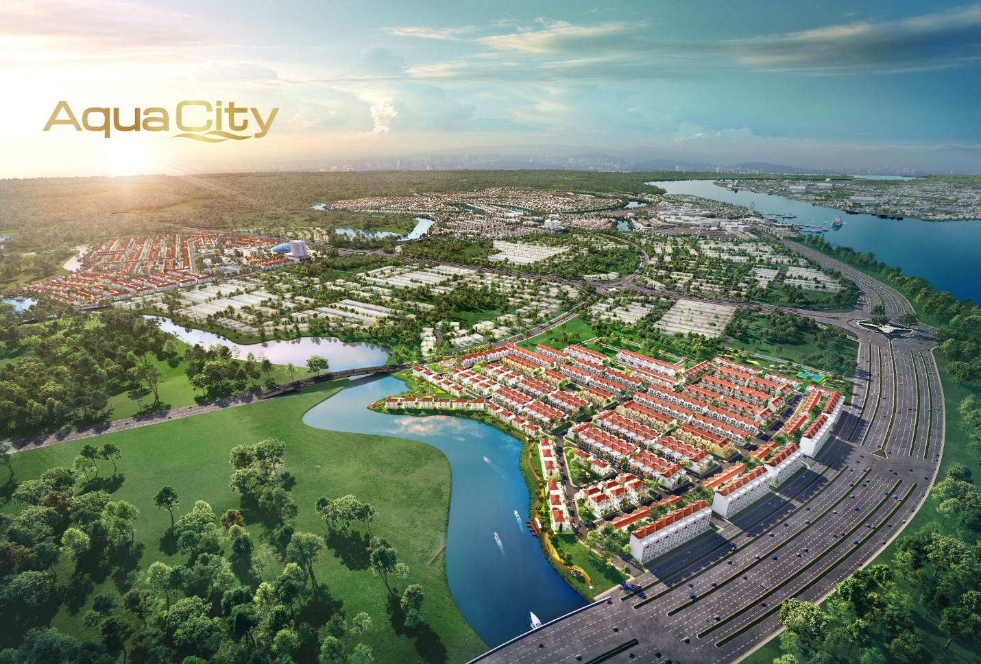 Mỗi ngày muôn sắc màu tại phân khu River Park 1 của đô thị Aqua City