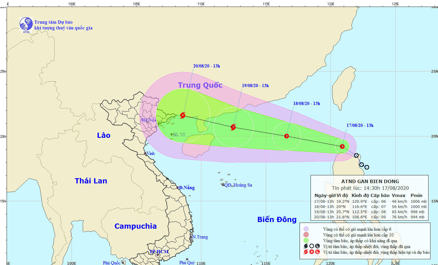 Dự báo thời tiết ngày 18/8: Hà Nội có mưa vừa, mưa to và dông