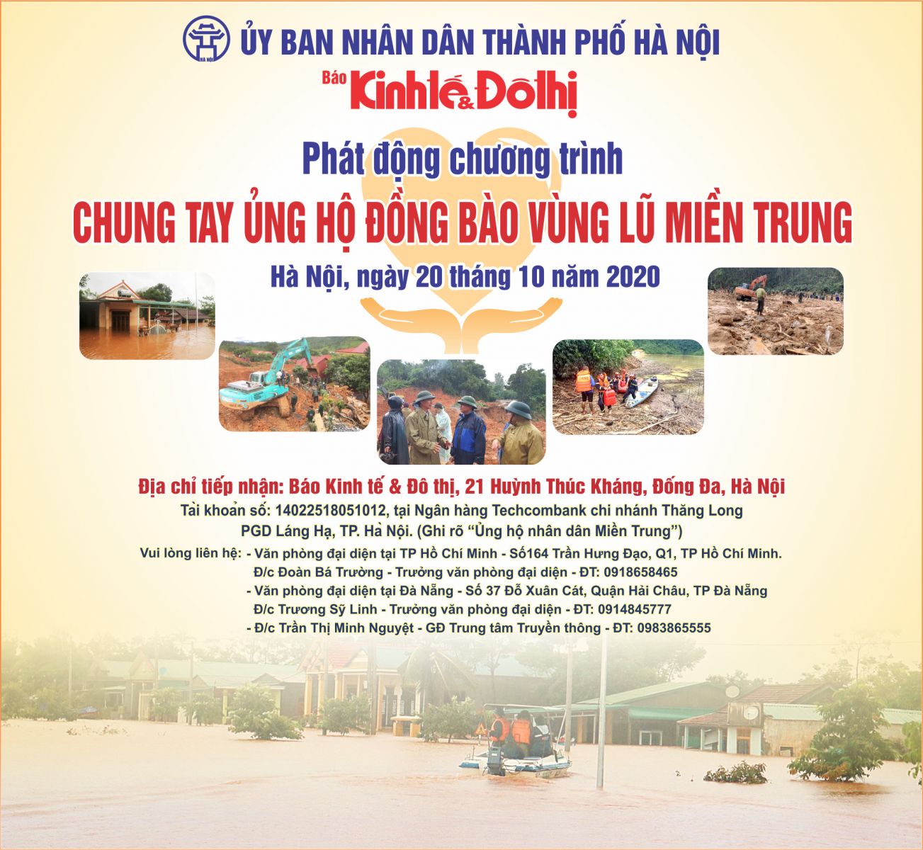 Báo Kinh tế & Đô thị phát động “Chung tay ủng hộ đồng bào vùng lũ miền Trung”