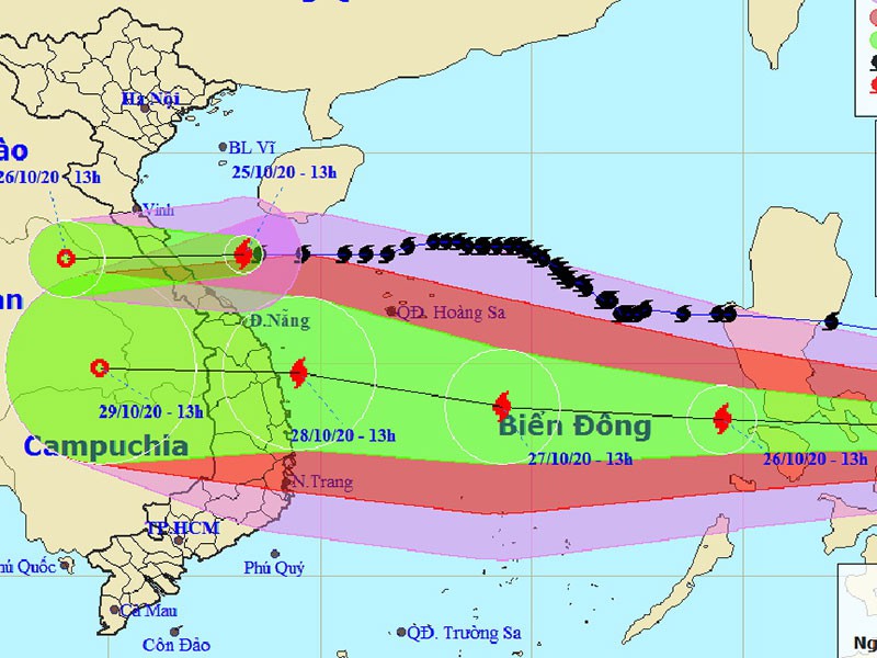 Bão số 9 giật cấp 14 sắp vào biển Đông và hướng vào các tỉnh Trung bộ