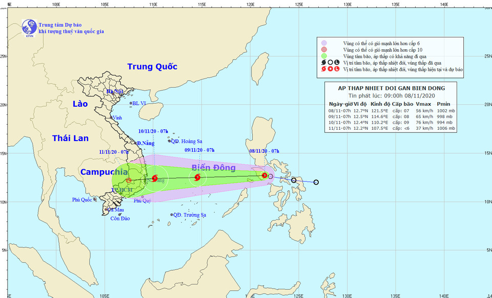 Công điện khẩn ứng phó áp thấp nhiệt đới có khả năng mạnh lên thành bão